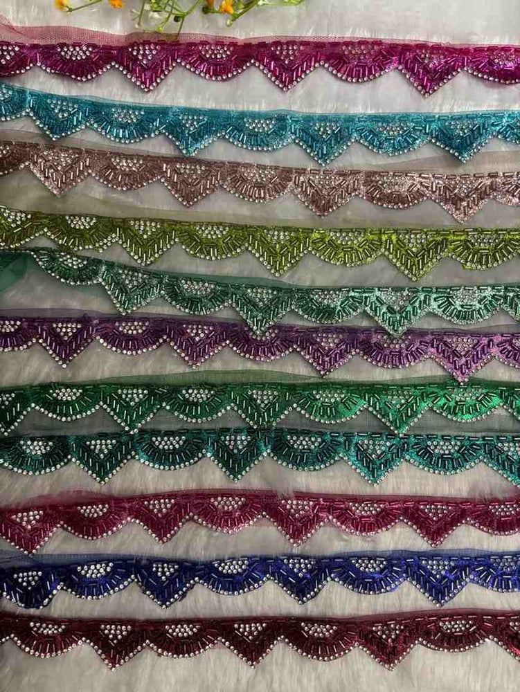 Triangle with Half Circle Tube Bead Lace - 1 M