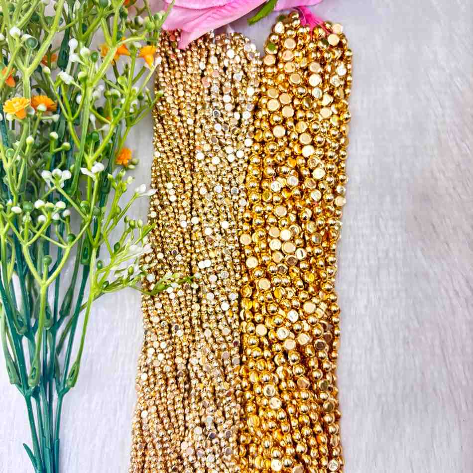 Half Beads Bright Gold