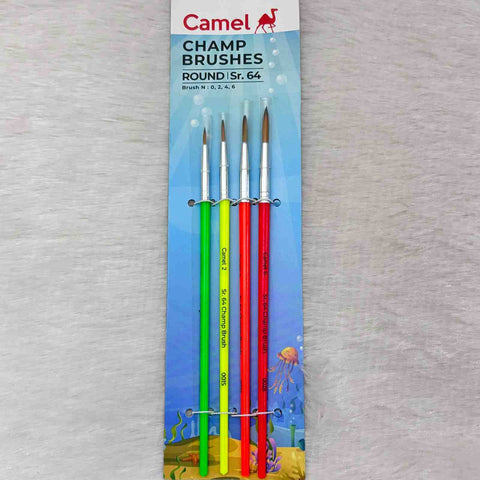 Camlin Round Brush 4 size Mixed - 1 Pack
