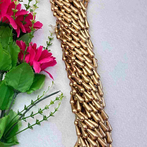 10mm Dull Gold Wheat Beads - 1 Line