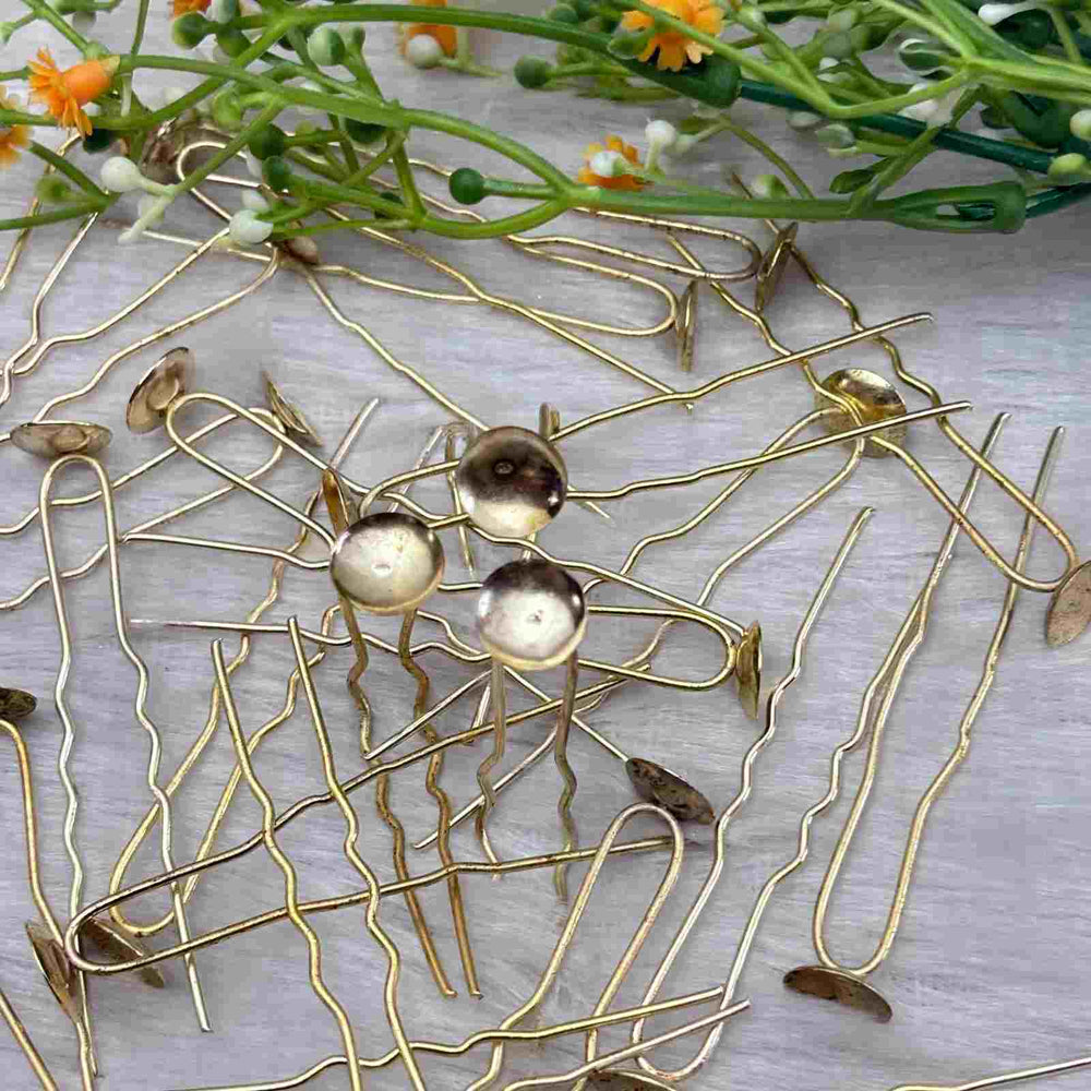 Gold U Pin with Head - 10 Pieces