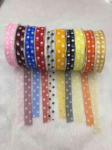 Half inch Dart Printed Organza