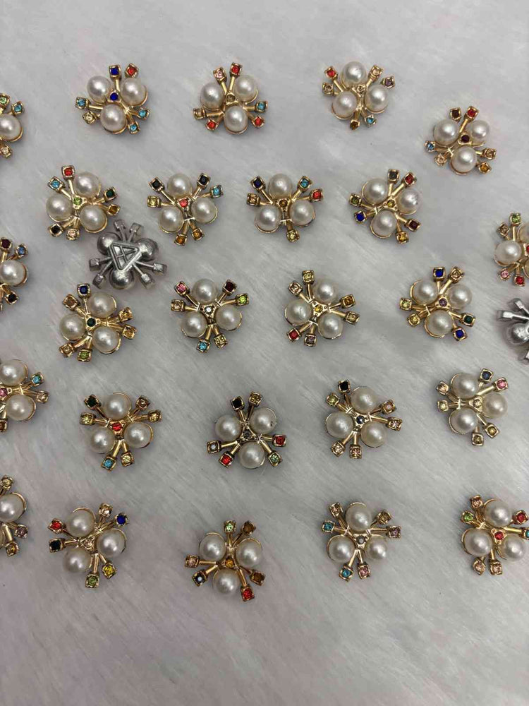 Multi Stone Flower - 5 Piece