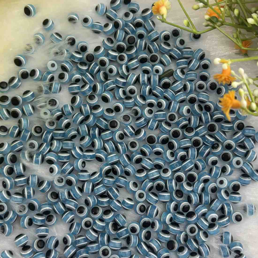 Sky blue Evil Eye 6mm - 10 piece