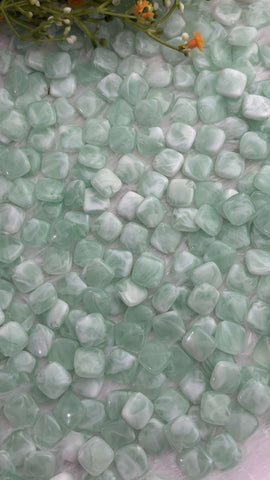 Light Green Square Acrylic Beads - 10 gm