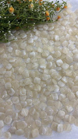 White Square Acrylic Beads - 10 gm