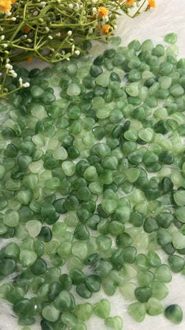 Green Heart  Acrylic Beads - 10 gm