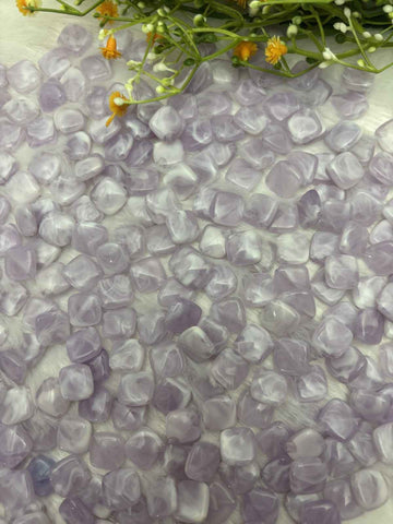 Violet Square Acrylic Beads - 10 gm