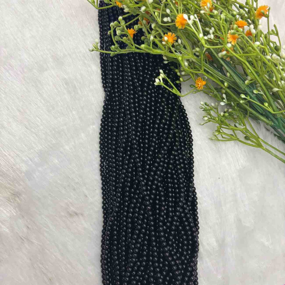 Black mm Beads - 1 Bunch
