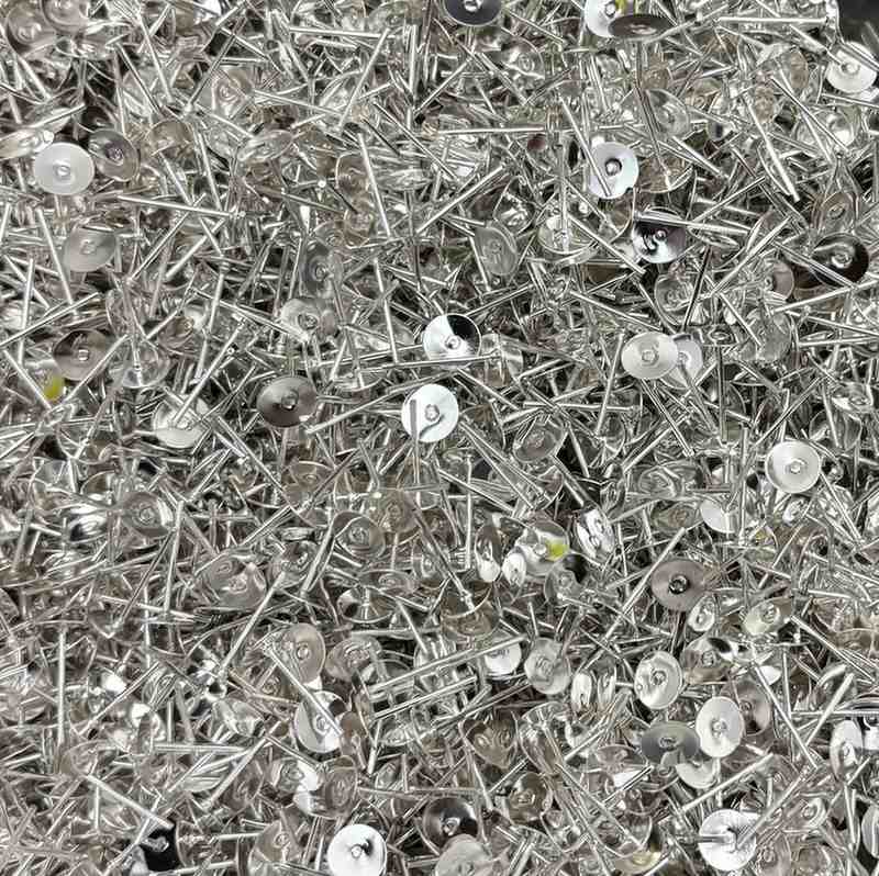 6mm Silver stud base - 10 gm
