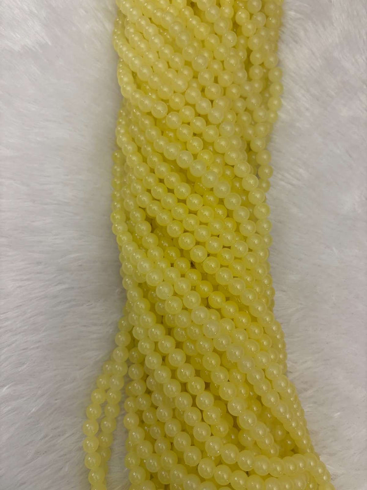 Lemon Yellow Jelly Beads - 1 Line