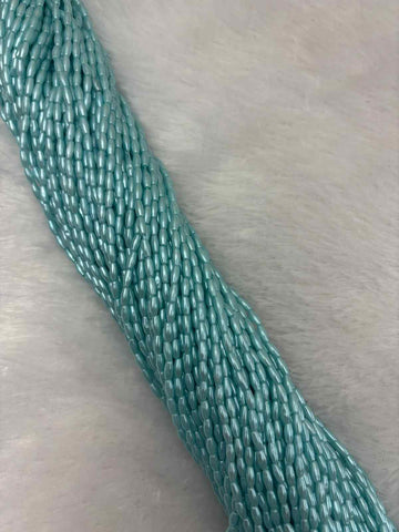 sky Blue  4mm Rice Beads - 1 Bunch