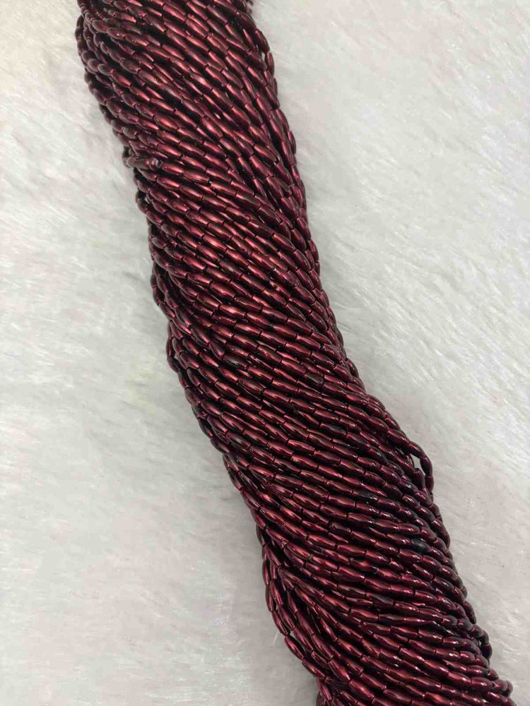 Maroon  4mm Rice Beads - 1 Bunch