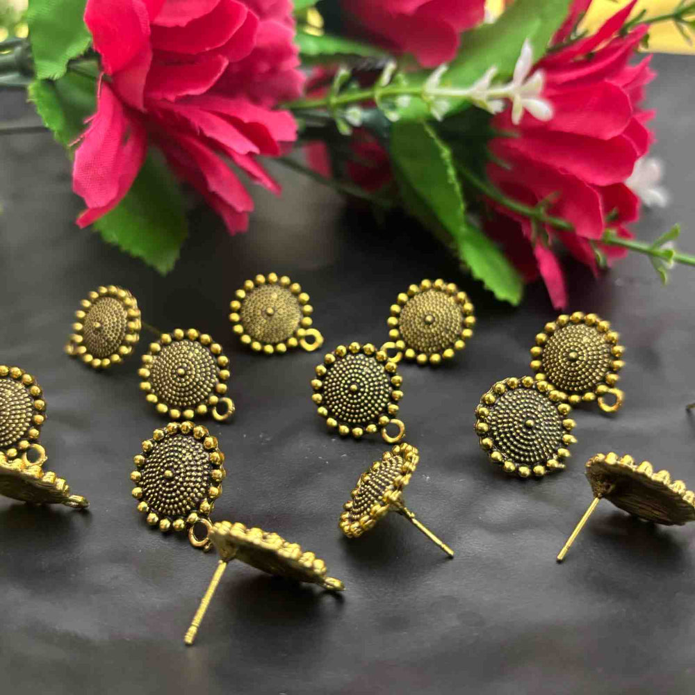 Metal Stud Base Gold D5 - 1 Pair
