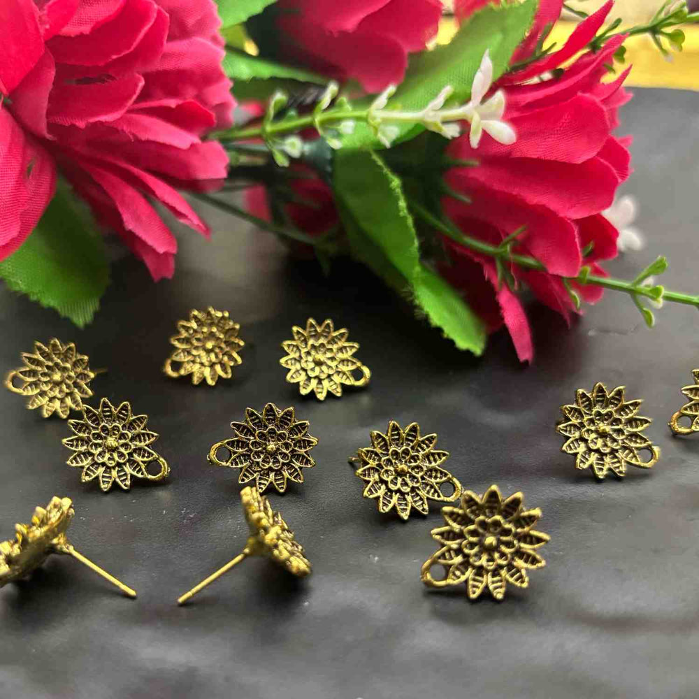 Metal Stud Base Gold D4 - 1 Pair