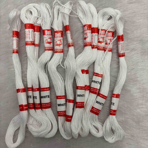 Embroidery thread - White - 1 piece