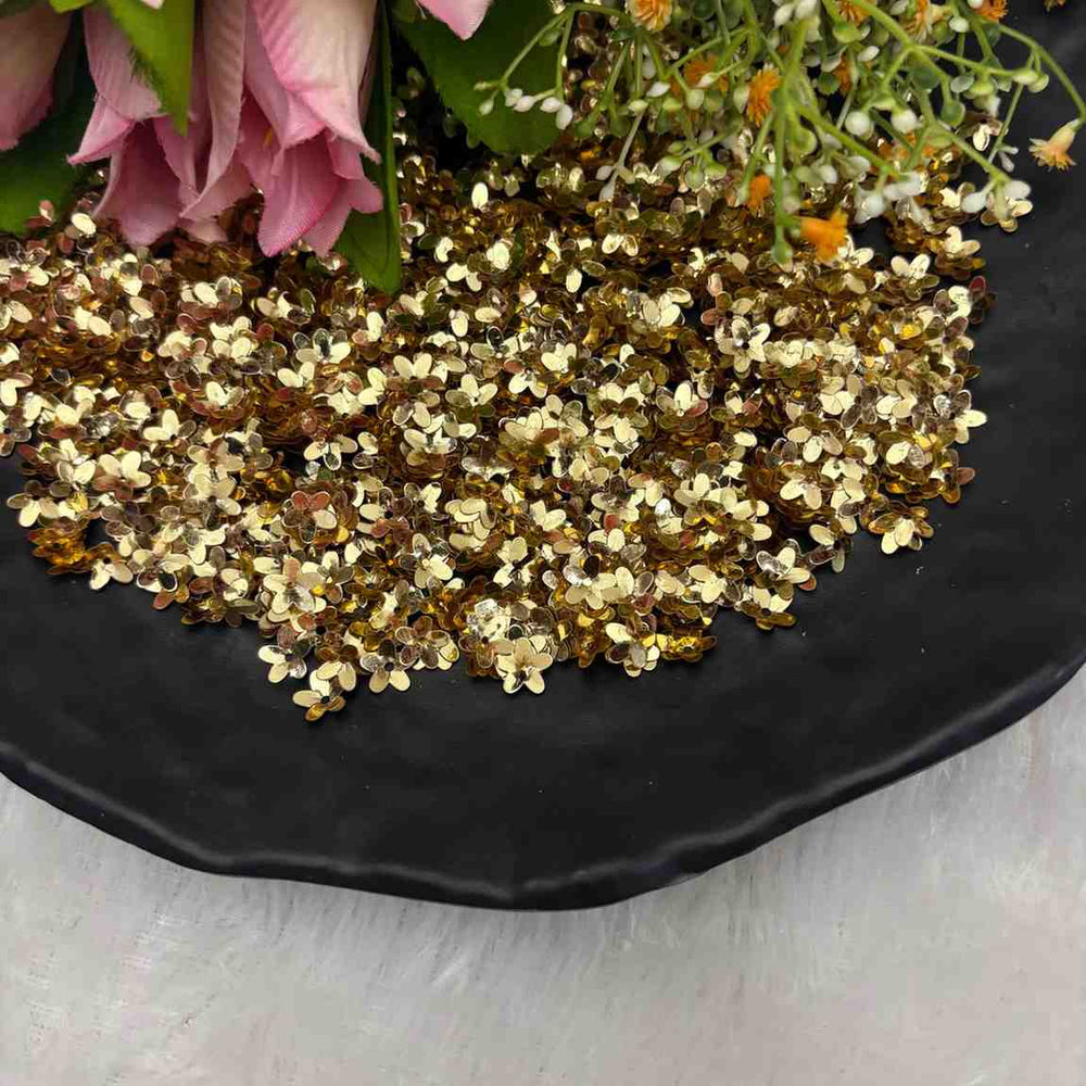 Gold Flower Sequence - 10 gm