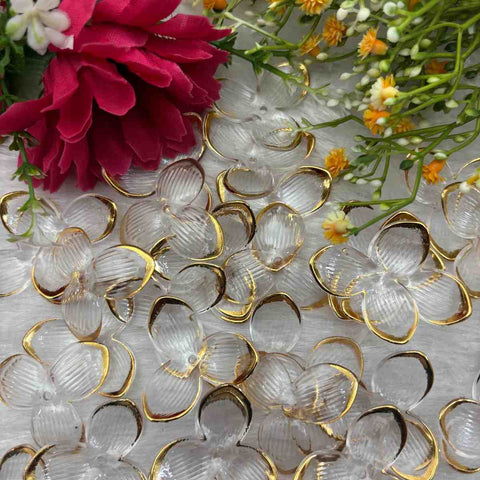 Transparent white Three Leaf Lotus - 10 gm