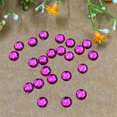 Rani Pink Kundan Stone Round