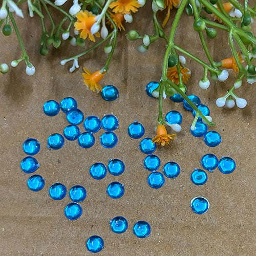 Sky Blue Kundan Stone Round