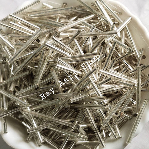 silver Long Tube Bead