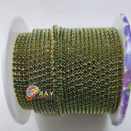 Dark Green Stone Chain - 1 M