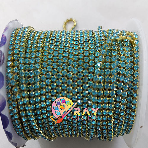 Sky Blue Stone Chain - 1 M
