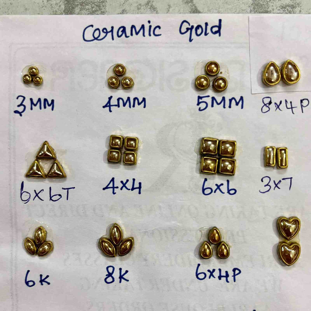 All Shapes Ceramic Gold Stones [ 12 shapes ]