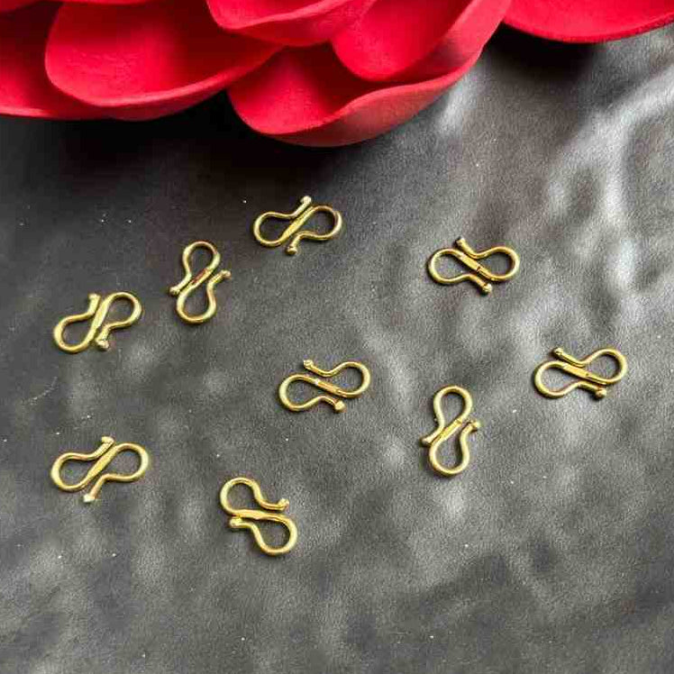 Anti Tarnish Gold 'S' Hook - 5 Piece