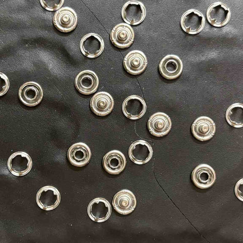 silver Stainless Steel button - 10 Piece