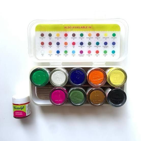 Acrylic Colours 10 Shades x 15 ML Kit