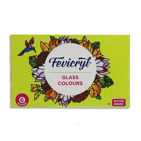 Glass Colours Water Based 6 Shades - 1 Box
