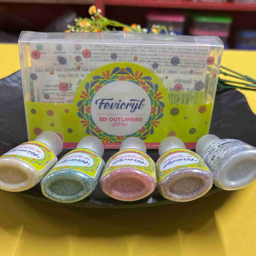 3D outliners glitter Contains 5 package of 20ml Each