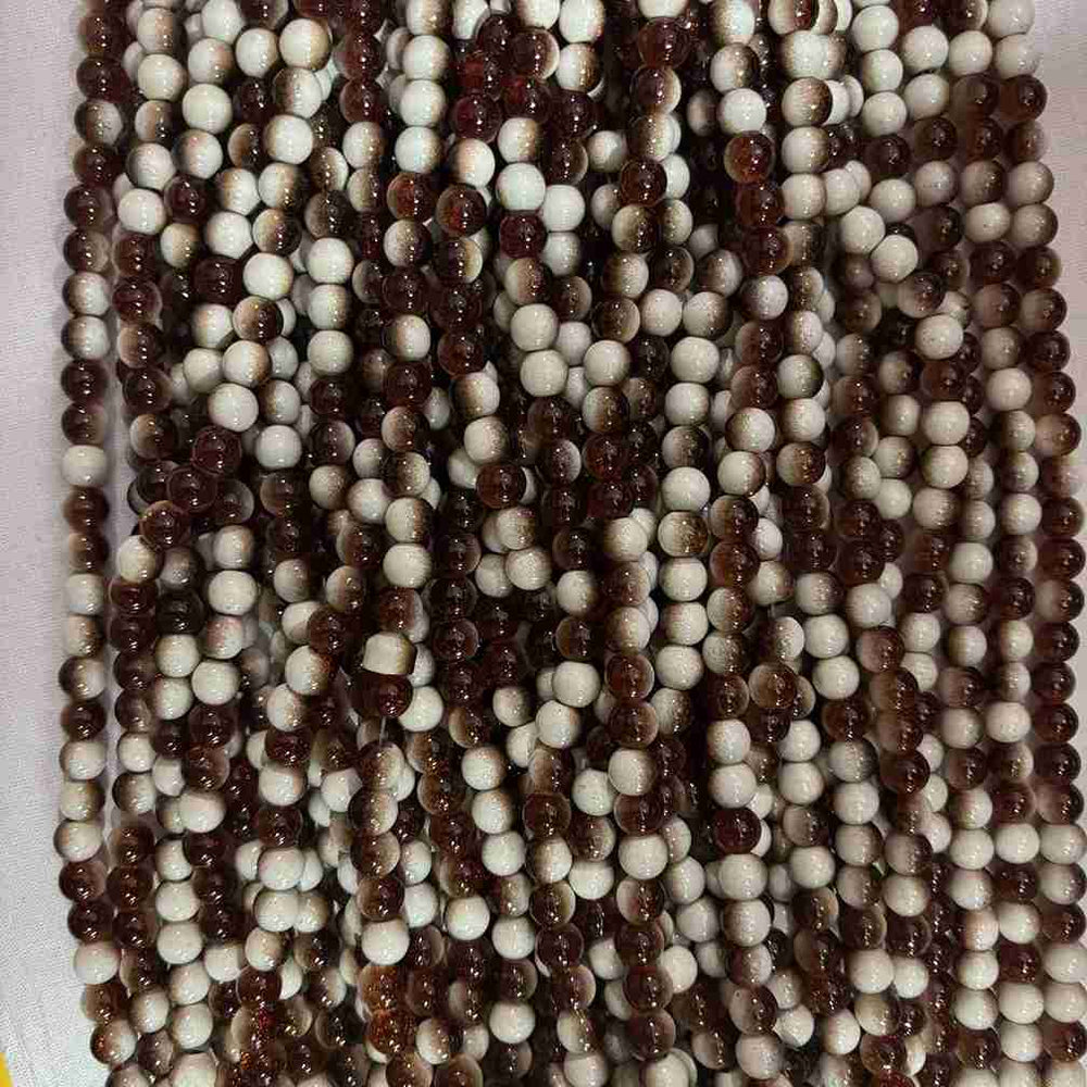 Brown Crackle beads - 1 line