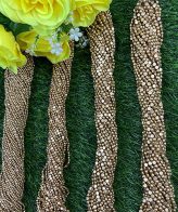 Dull Gold Half Beads - 1 Bunch - 4mm