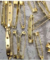 35mm Gold Big Brooch Pin - 10 Pieces