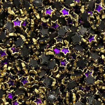 Violet star glossy stones for Aari work and silk thread designs