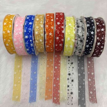 Half inch Star Printed Organza