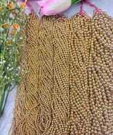 Bright Gold Round Beads - 4 mm, 1 Bunch